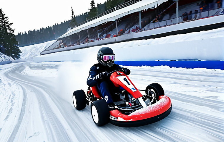**"Ice Fortress kart race, intense drifting action, snowy environment, dynamic camera angle, high-speed blur."** (Inspired by: "...на "Ледяной крепости" карт с хорошим дрифтом просто незаменим...")