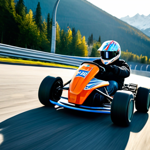 Home 27 Dynamic Kart Race**
"A high-speed kart race on a winding track inspired by Sochi's mountain roads, vibrant graffiti art adorning the barriers, showcasing Russian Lada-inspired karts. Action shot, dust flying, dramatic lighting, perfect anatomy, correct proportions, family-friendly, safe for work, fully clothed, appropriate content, professional."
**