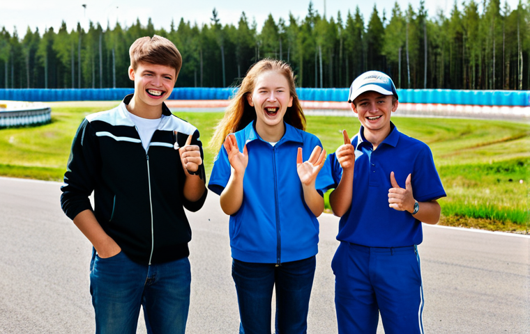 카트라이더 초보 유저를 위한 글로벌 공략 사례 - **Prompt:** A professional female race car driver, fully clothed in a modern racing suit with sponso...
