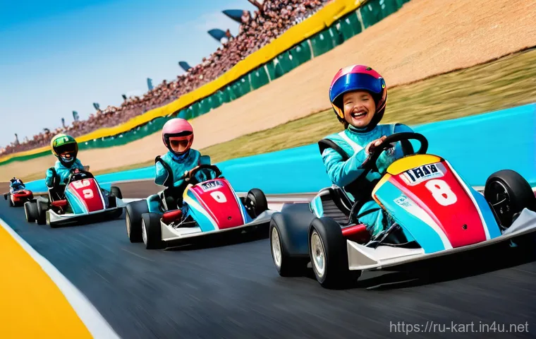 카트라이더 신규 캐릭터의 특징 분석 - A dynamic, action-packed image featuring Dao, a male KartRider character, skillfully drifting his fu...