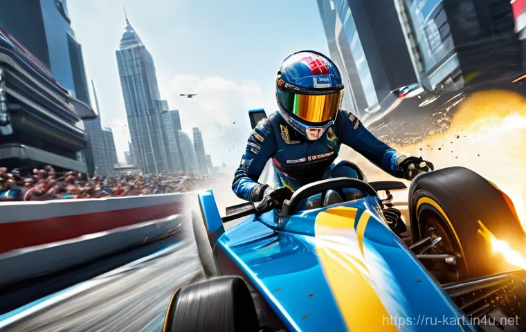 카트라이더 아이템전 용어 사전 - **Prompt: The Strategist's Choice**
    A highly detailed, cinematic wide shot of a futuristic racin...