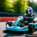 카트라이더 트랙 공략법과 모드별 차이 - A detailed scene of a high-speed kart racing game on a complex racetrack featuring a kart drifting s...