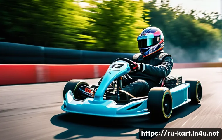 카트라이더 트랙 공략법과 모드별 차이 - A detailed scene of a high-speed kart racing game on a complex racetrack featuring a kart drifting s...