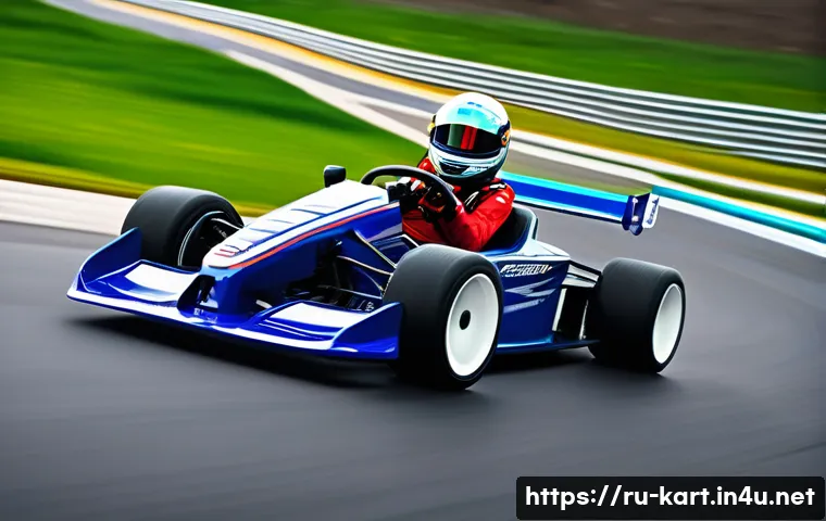 카트라이더 신규 업데이트 정보와 분석 - A highly detailed racing scene featuring a kart navigating a challenging track with steep descents a...