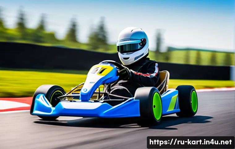 카트라이더 신규 유저를 위한 게임 전략 - A beginner-friendly go-kart racing scene featuring a young adult driver in sporty casual clothing an...