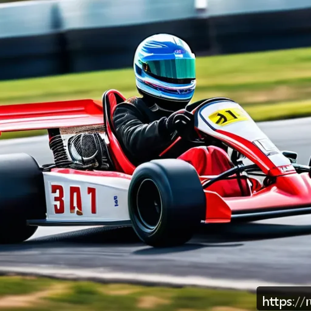 카트라이더 레이싱 레슨 후기 - A dynamic kart racing scene on a bright, clear day featuring a skilled driver executing a perfect st...
