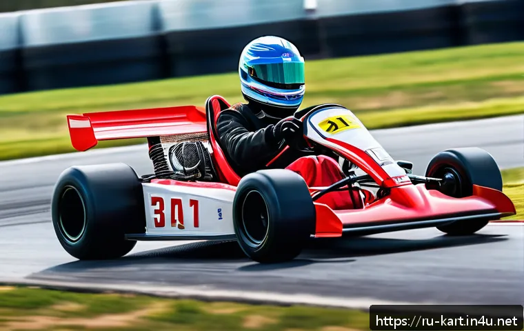 카트라이더 레이싱 레슨 후기 - A dynamic kart racing scene on a bright, clear day featuring a skilled driver executing a perfect st...