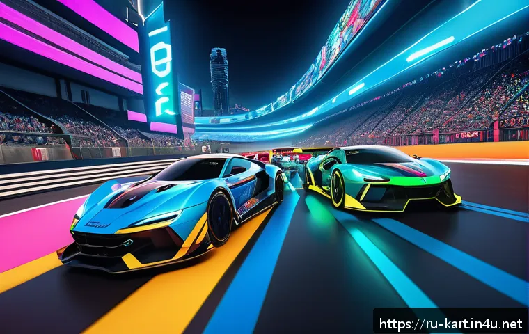 카트라이더 아이템전과 스피드전 비교 - A dynamic online racing scene featuring diverse characters in colorful racing suits, each wearing de...