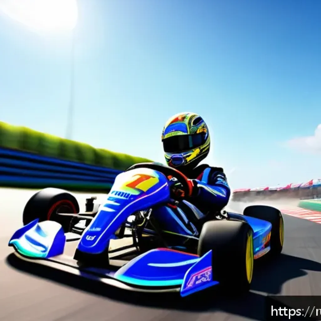 카트라이더 킹오브트랙 공략법 - A dynamic racing scene in KartRider King of Track showcasing a skilled kart driver executing a perfe...