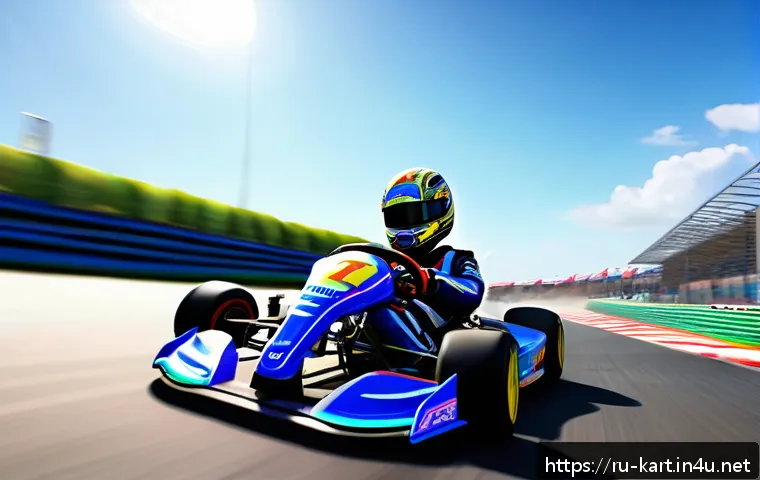 카트라이더 킹오브트랙 공략법 - A dynamic racing scene in KartRider King of Track showcasing a skilled kart driver executing a perfe...
