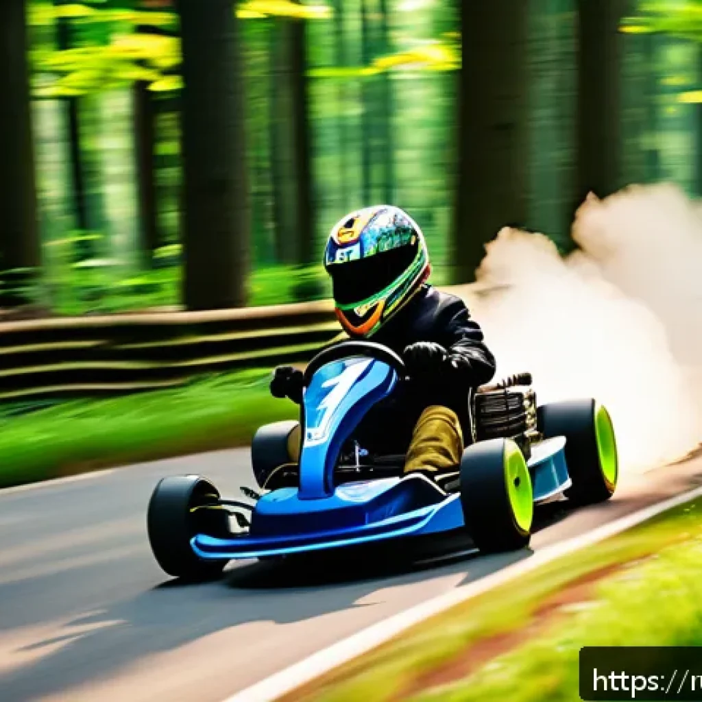 카트라이더 초보자를 위한 튜토리얼 - A dynamic racing scene on the "Wild Forest" KartRider track, featuring a kart with enhanced maneuver...