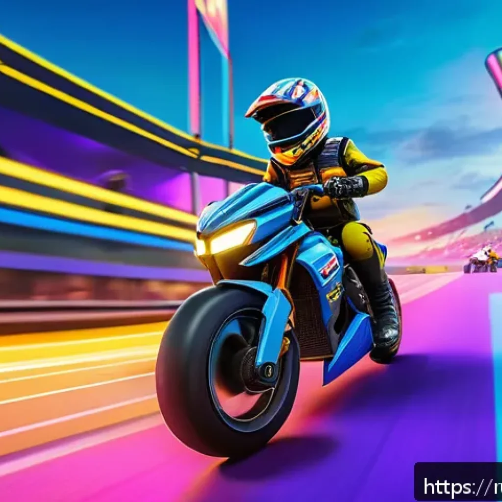 카트라이더 팀플 전략 가이드 - A dynamic KartRider team in action on a vibrant, futuristic race track at sunset, featuring three di...