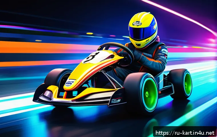 카트라이더 팬아트 대회와 글로벌 유저 인터뷰 - A dynamic fan-art scene inspired by KartRider featuring a youthful character in colorful racing gear...