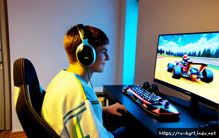 Home 17 카트라이더 전설 캐릭터 해금법 - Photorealistic Russian teenager in a cozy Moscow apartment, sitting at a neat gaming desk and celebr...