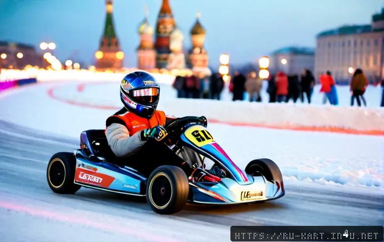 Home 30 카트라이더 팬아트 대회 수상작 - Photorealistic award-winning fan art concept of a thrilling winter kart race on a snowy Moscow-style...