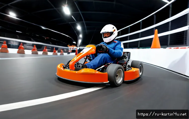 Home 17 카트라이더 초보 유저를 위한 트랙별 공략 노트 - Photorealistic beginner-friendly indoor go-kart circuit in a modern Russian entertainment center, a ...